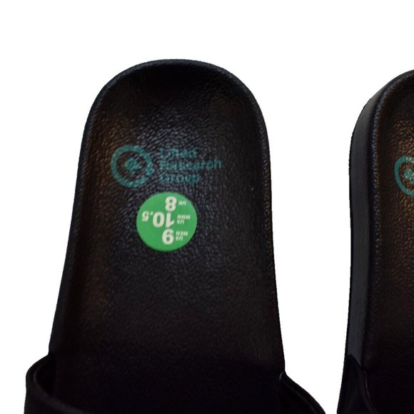 Lifted Research Group LRG Mens Stacked Rasta Logo Black Slide Sandals New 9 - Picture 7 of 7